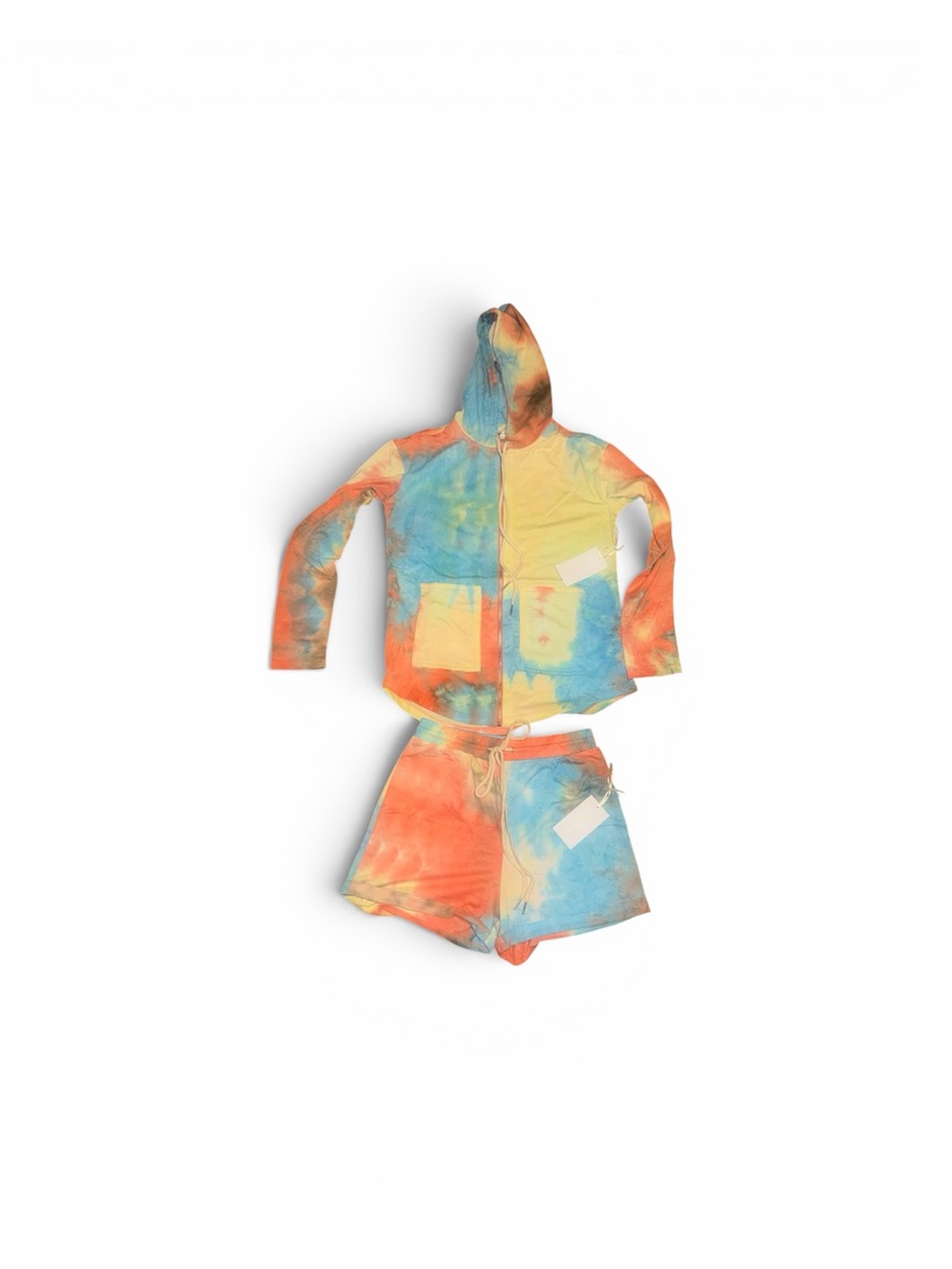 Rose Velvet Ladies 2 Piece Short Set with Hoodie